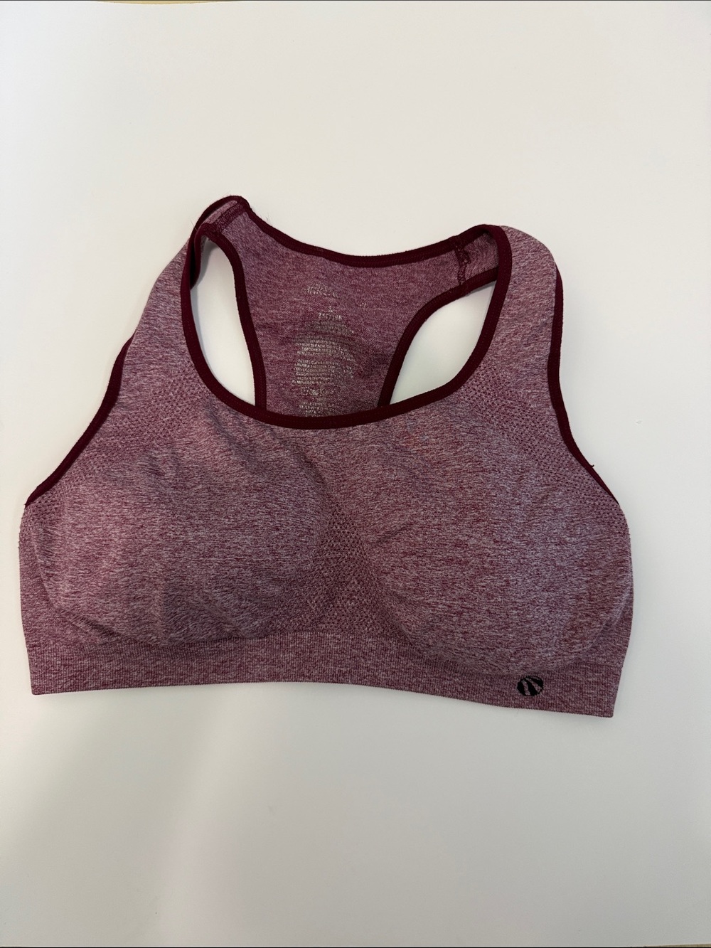 Source Unknown Burgundy Marl Racerback Sports Bra
